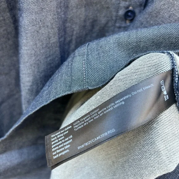 Eileen Fisher size 2X denim organic cotton twill shirt dress - Picture 7 of 10